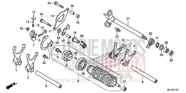 SCHALTTROMMEL (NC700XD/750XD) von NC750X DCT SWORD SILVER METALLIC (NHA95) von 2014